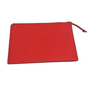 Fossil Emma Pouch Neon Coral Pebbled Leather